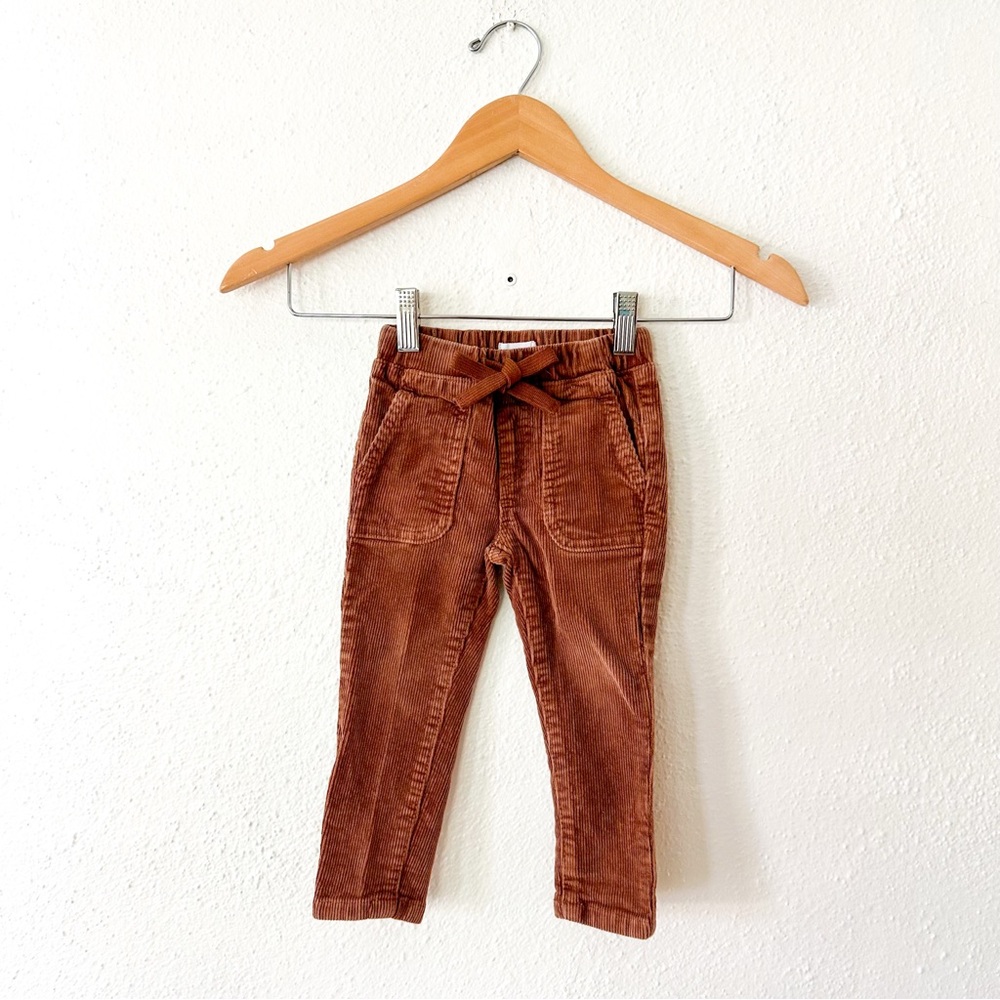 Jaime Kay Baby Boys Brown Corduroy Drawstring Pants